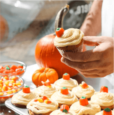 Fresh-Milled Pumpkin Cupcakes with Maple Frosting