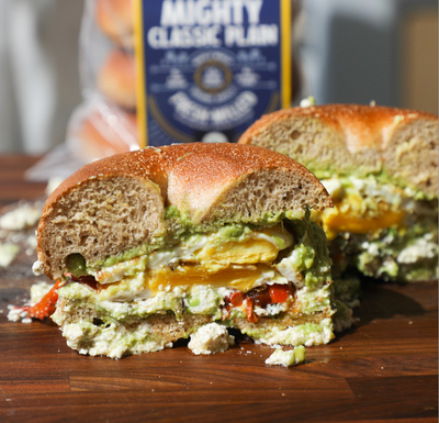 Hot Vegetarian Bagel Sandwich